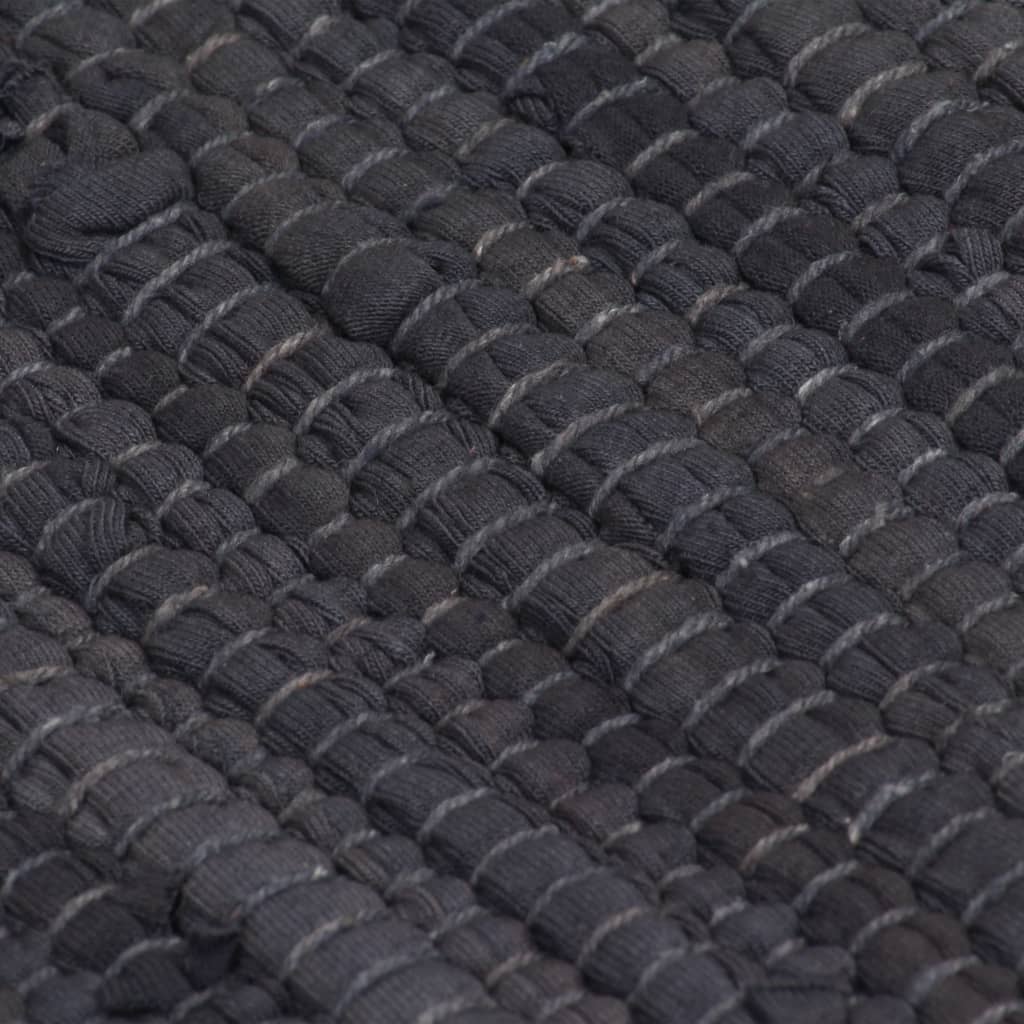 Käsin kudottu Chindi-matto puuvilla 160x230 cm antrasiitti - Sisustajankoti.fi