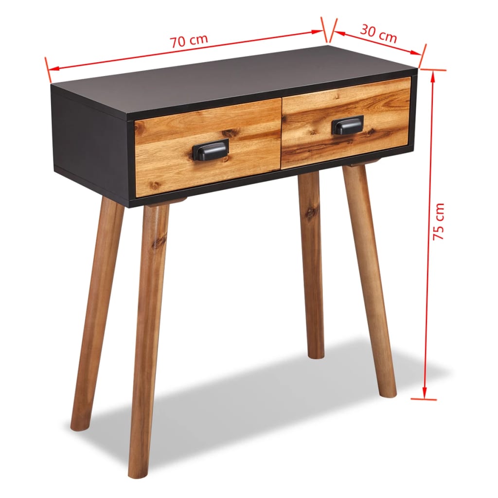 Konsolipöytä kiinteä akaasiapuu 70x30x75 cm - Sisustajankoti.fi