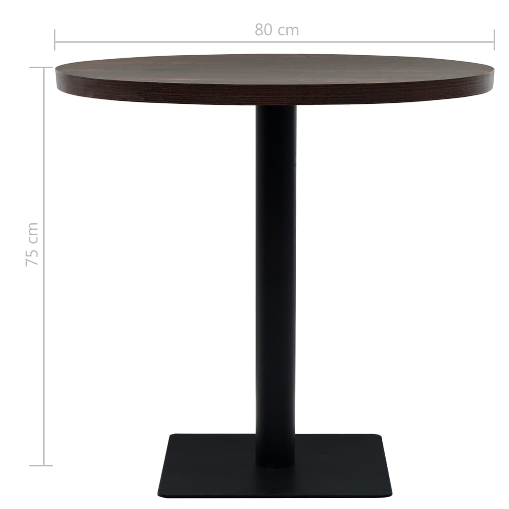 Bistropöytä ja teräs pyöreä 80x75 cm tumma tuhka - Sisustajankoti.fi