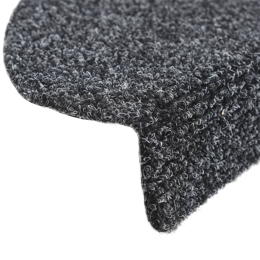 Itsekiinnittyvät porrasmatot 15 kpl neulahuopa 65x21x4cm harmaa - Sisustajankoti.fi