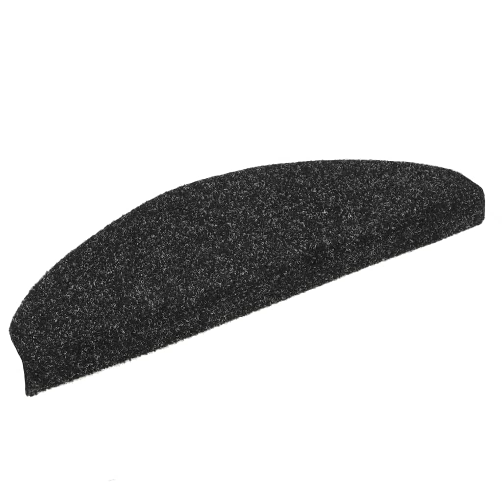 Itsekiinnittyvät porrasmatot 15 kpl neulahuopa 65x21x4cm musta - Sisustajankoti.fi
