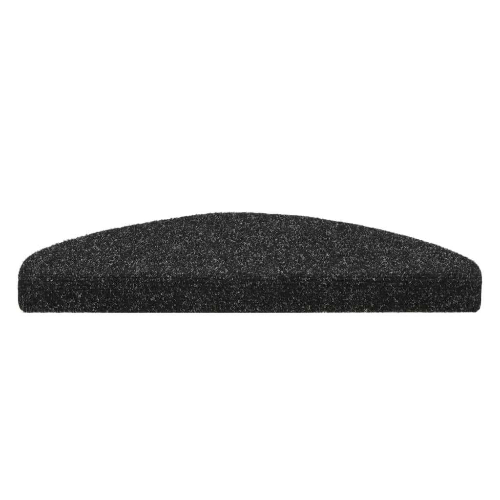 Itsekiinnittyvät porrasmatot 15 kpl neulahuopa 65x21x4cm musta - Sisustajankoti.fi