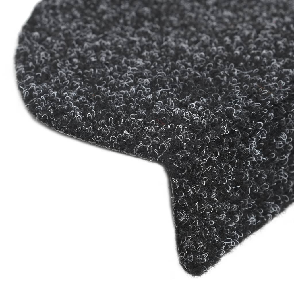 Itsekiinnittyvät porrasmatot 15 kpl neulahuopa 65x21x4cm musta - Sisustajankoti.fi