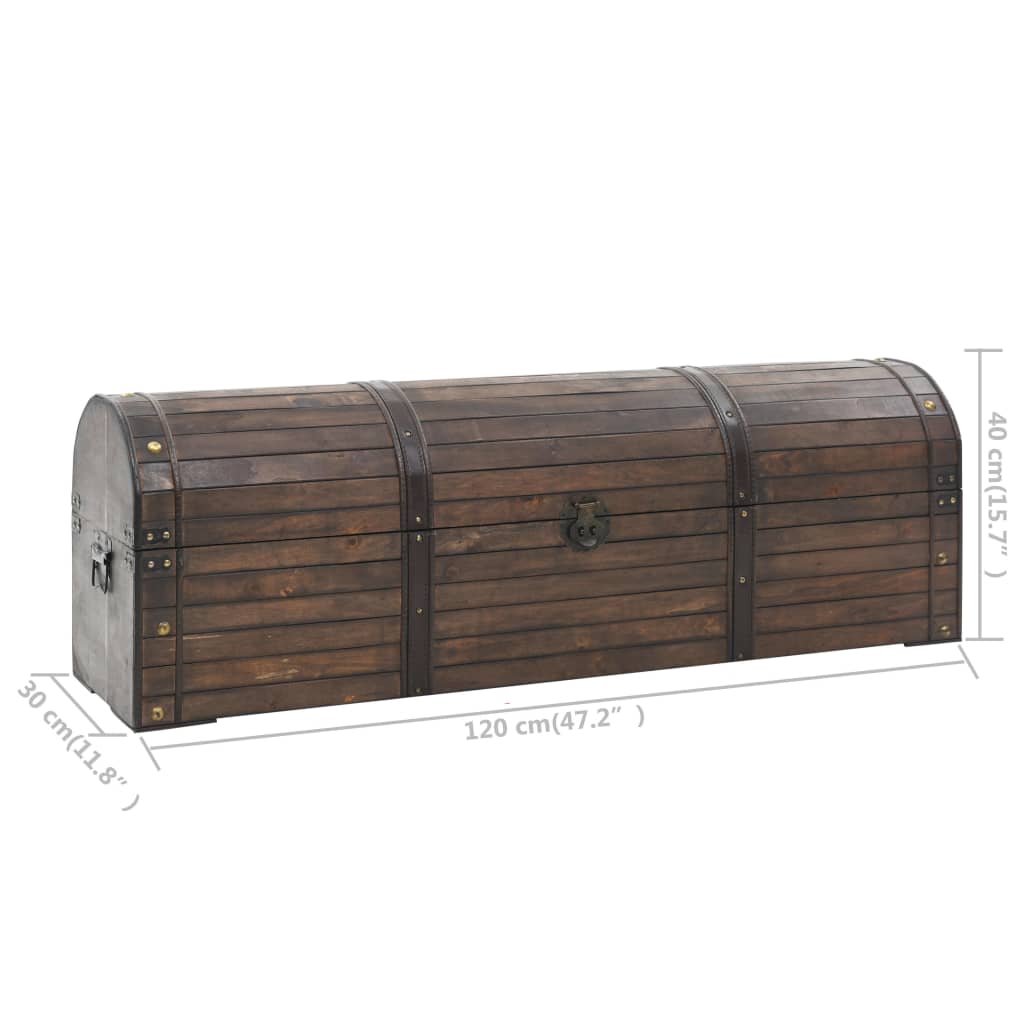 Säilytysarkku massiivipuu vintagetyyli 120x30x40 cm - Sisustajankoti.fi