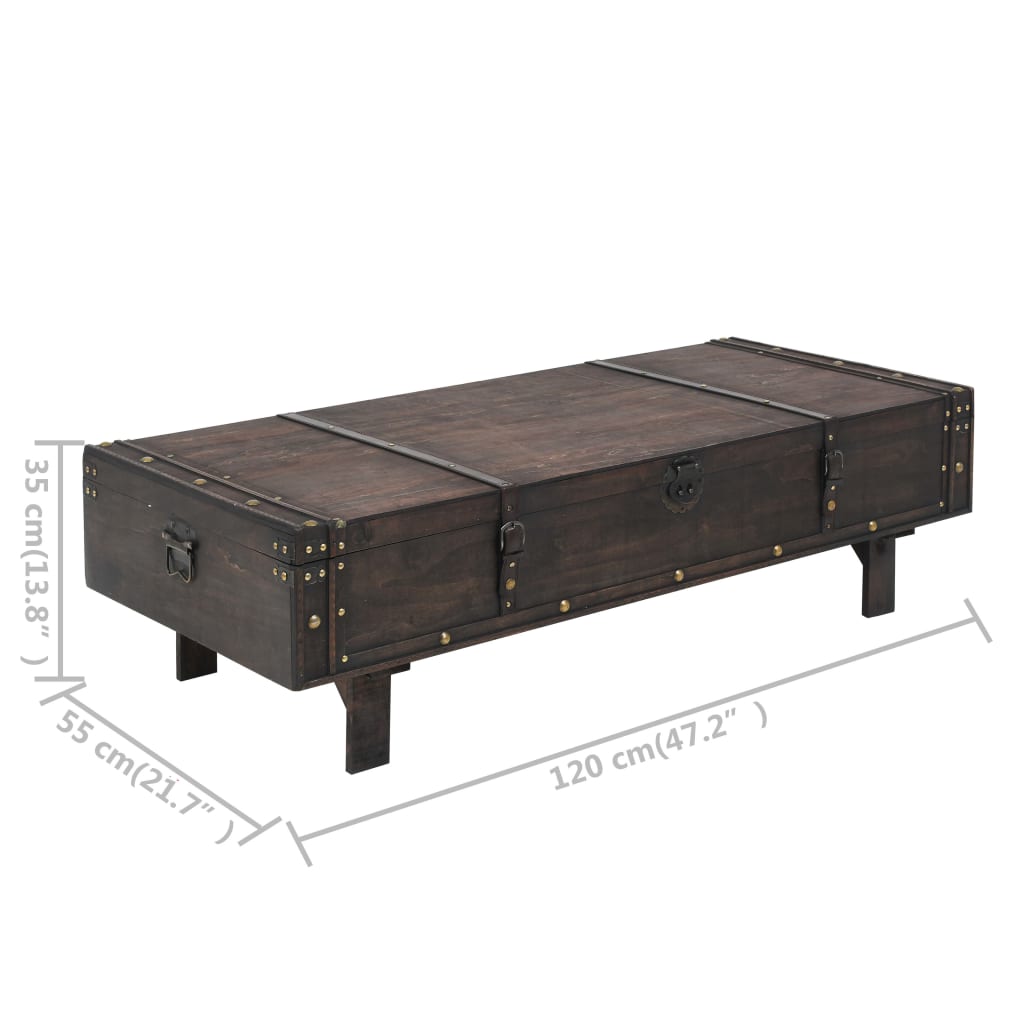 Sohvapöytä vintagetyyli puu 120x55x35 cm - Sisustajankoti.fi