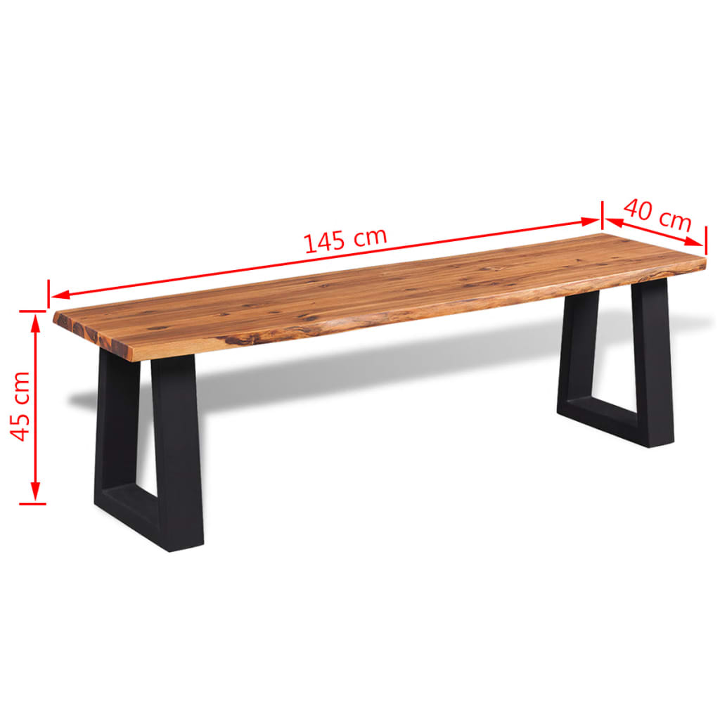 Penkki kiinteä akaasiapuu 145 cm - Sisustajankoti.fi