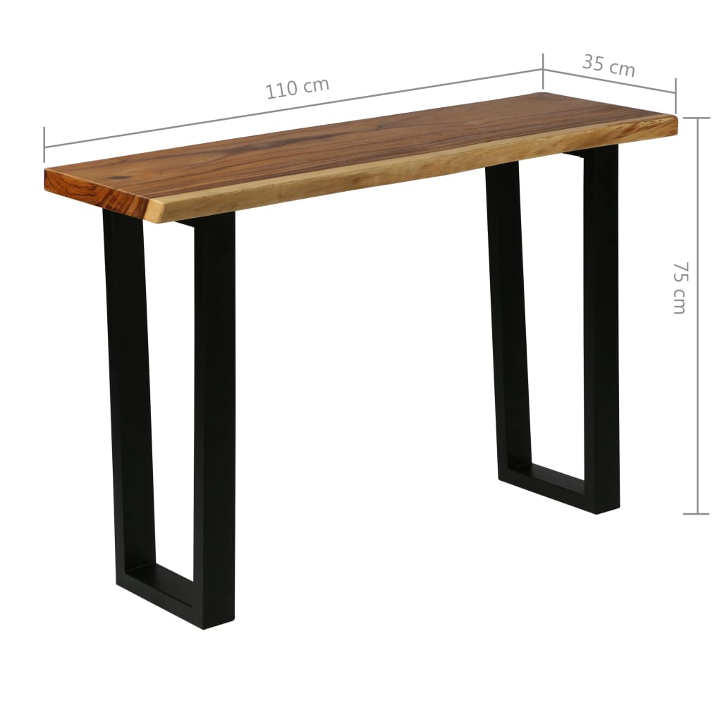 Konsolipöytä kiinteä sadepuu 110x35x75 cm - Sisustajankoti.fi