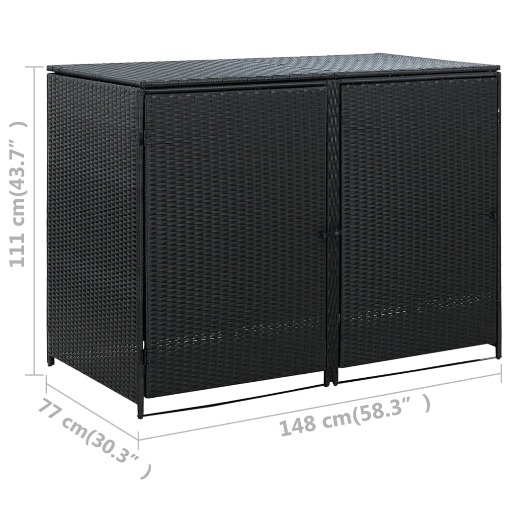 Tupla roska-astiavaja Polyrottinki Musta 148x80x111 cm - Sisustajankoti.fi