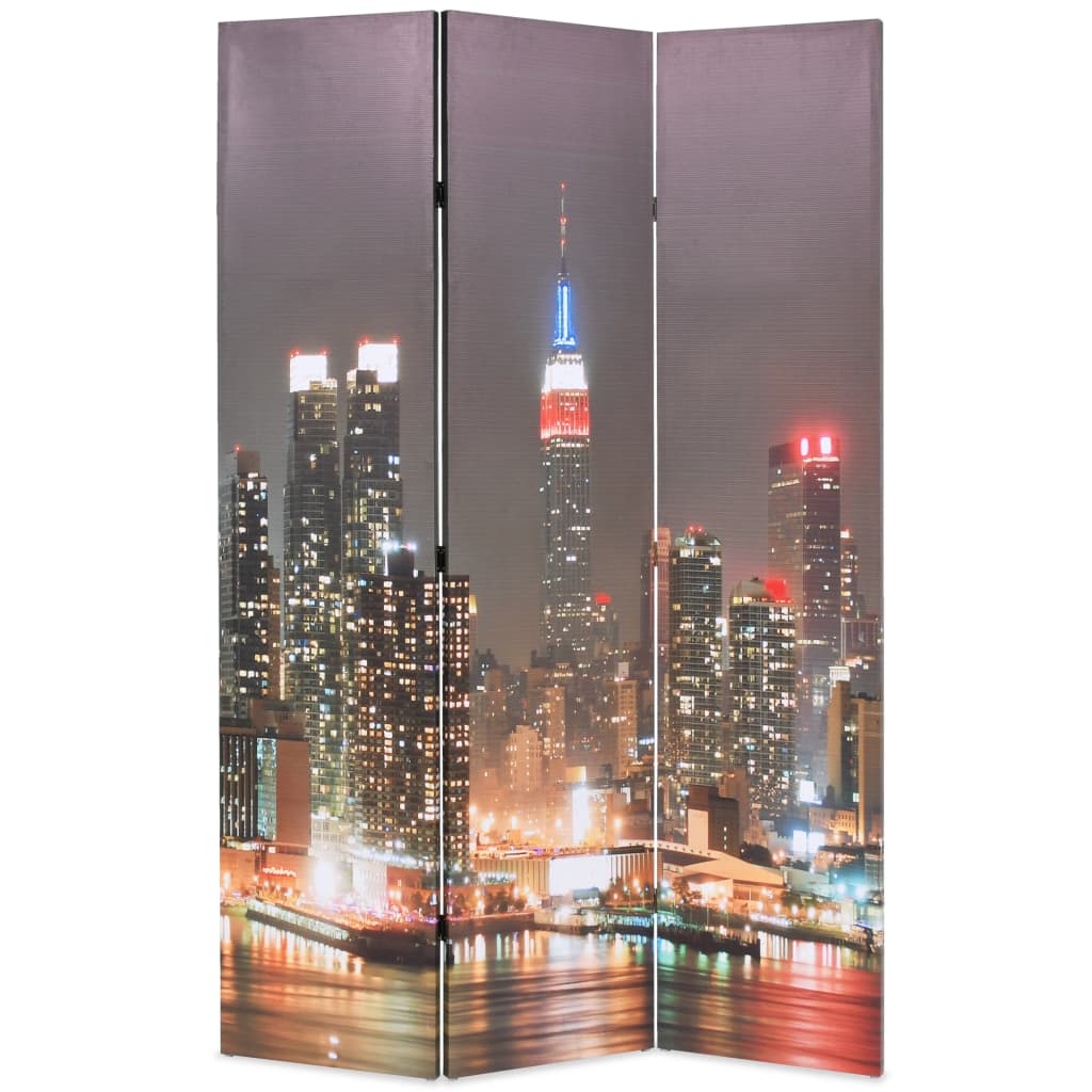 Taitettava tilanjakaja 120x170 cm New Yorkin yömaisema - Sisustajankoti.fi