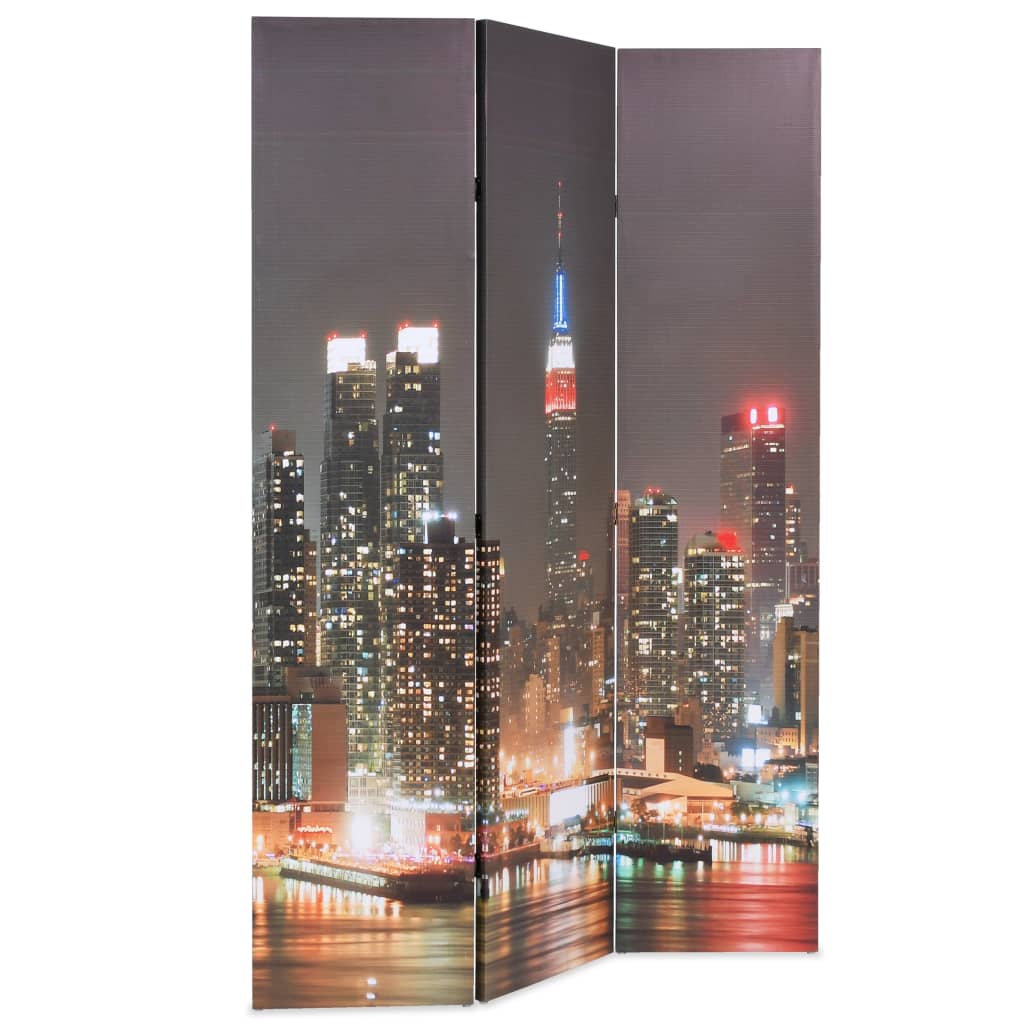 Taitettava tilanjakaja 120x170 cm New Yorkin yömaisema - Sisustajankoti.fi