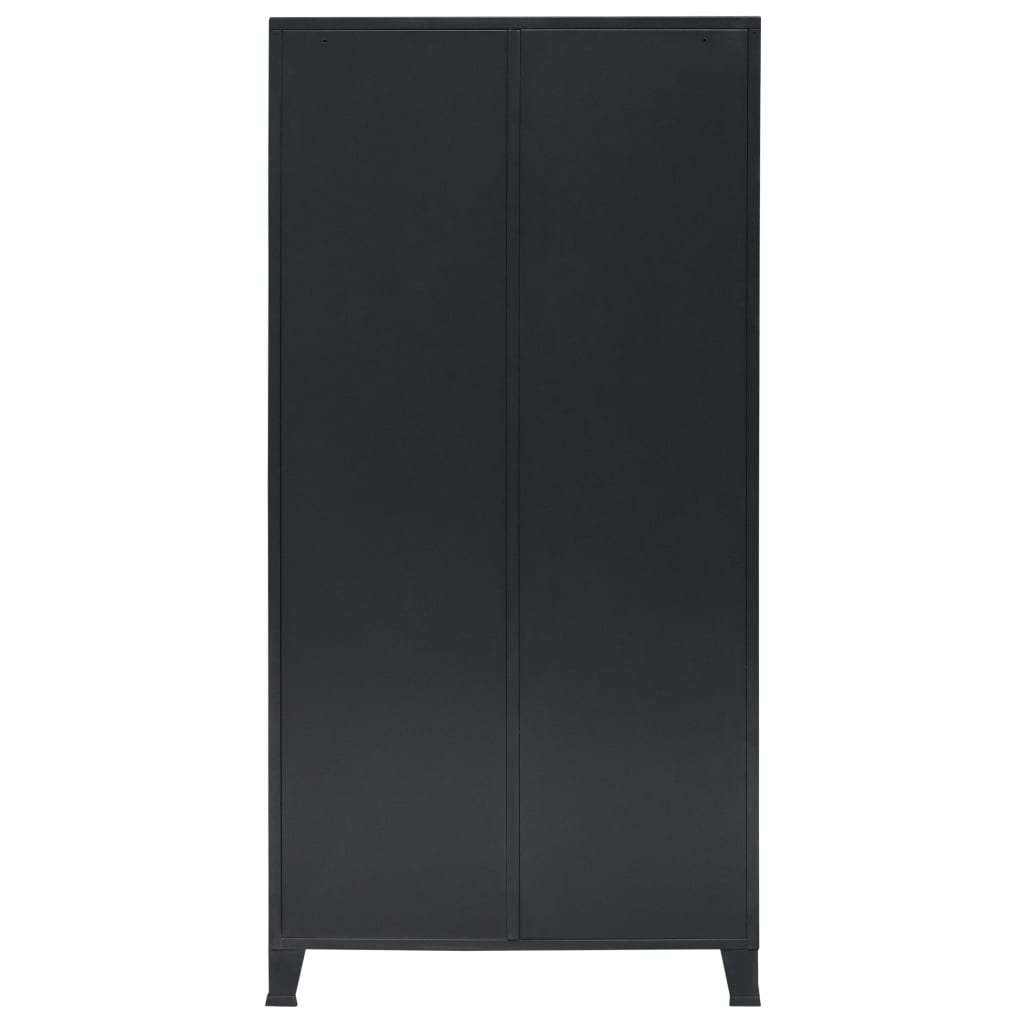 Metallinen vaatekaappi teollinen tyyli 90x40x180 cm musta - Sisustajankoti.fi