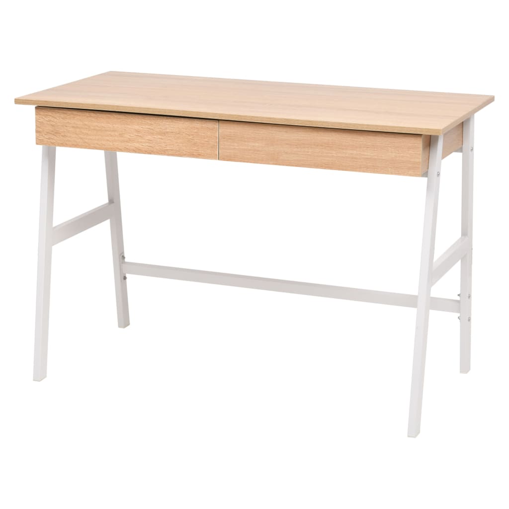Kirjoituspöytä 110x55x75 cm tammi ja valkoinen - Sisustajankoti.fi