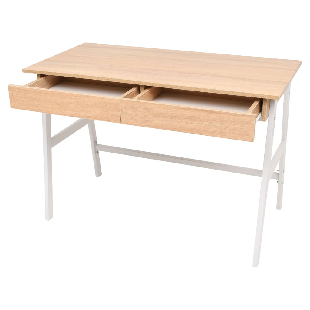 Kirjoituspöytä 110x55x75 cm tammi ja valkoinen - Sisustajankoti.fi
