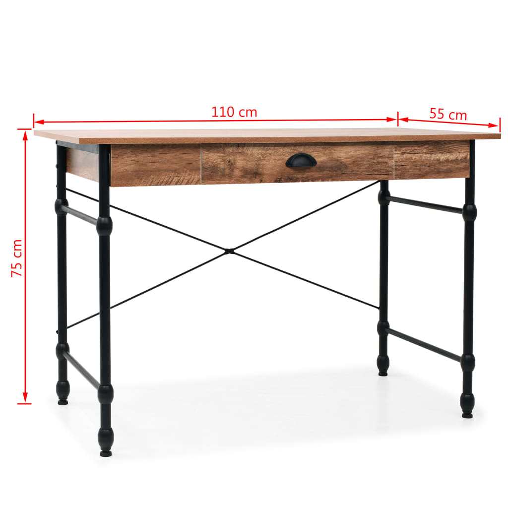 Kirjoituspöytä vetolaatikolla 110x55x75 cm tammen värinen - Sisustajankoti.fi