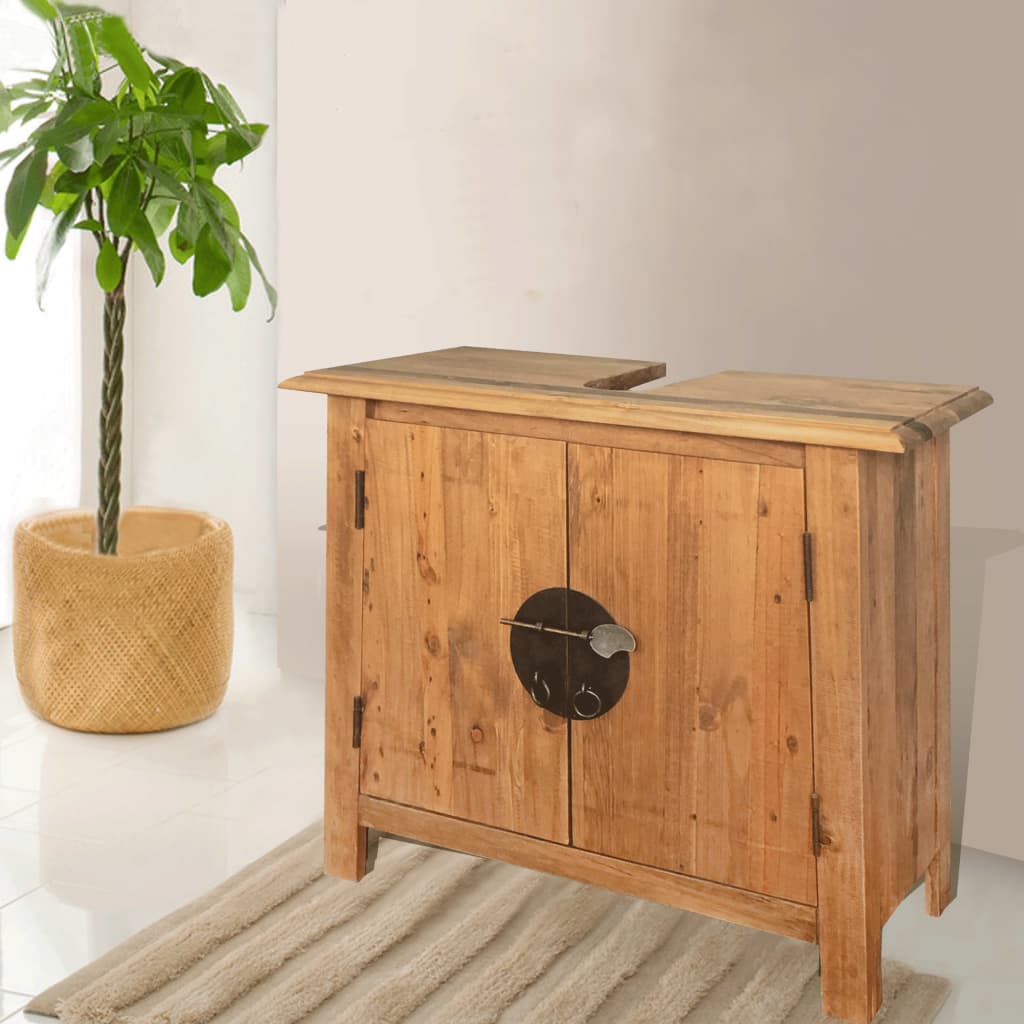 Kylpyhuoneen allaskaappi kierrätetty mänty 70x32x63 cm - Sisustajankoti.fi