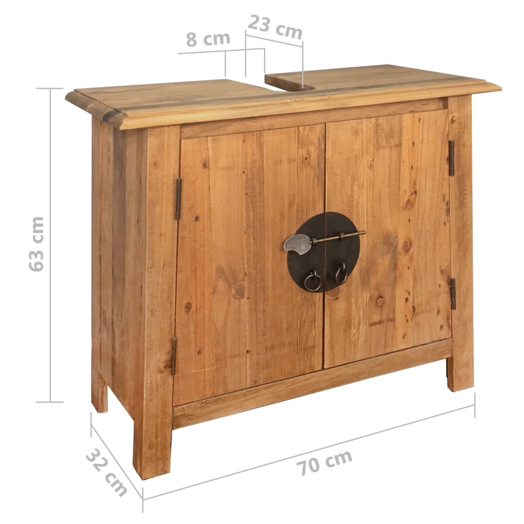 Kylpyhuoneen allaskaappi kierrätetty mänty 70x32x63 cm - Sisustajankoti.fi