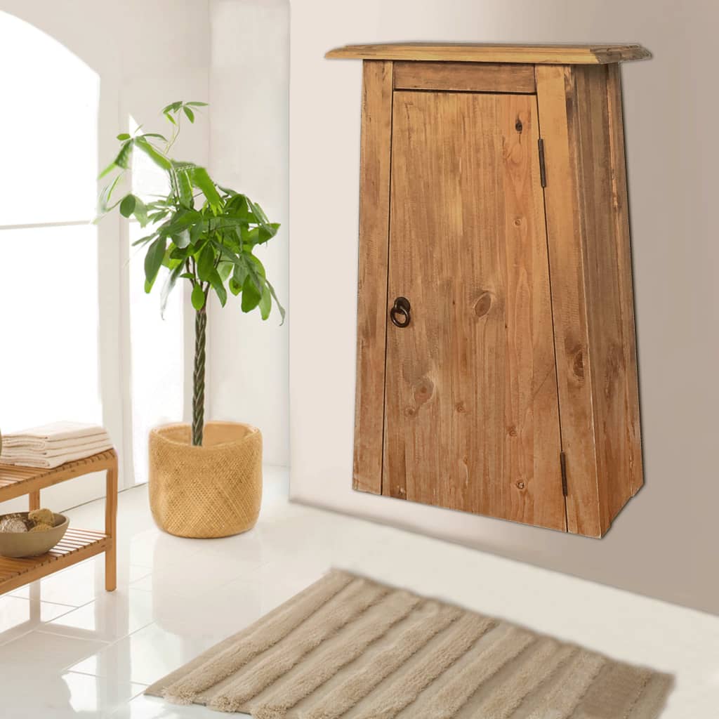 Kylpyhuoneen seinäkaappi kierrätetty mänty 42x23x70 cm - Sisustajankoti.fi