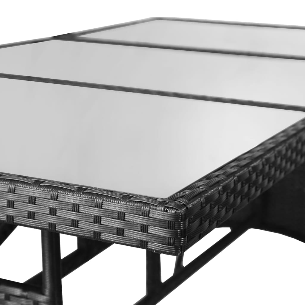 Puutarhapöytä 170x80x74 cm polyrottinki musta - Sisustajankoti.fi