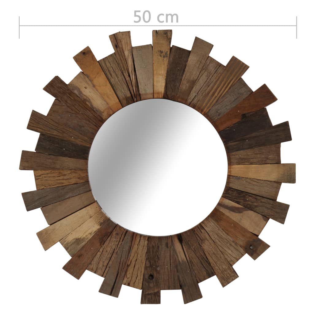 Seinäpeili täysi kierrätetty puu 50 cm - Sisustajankoti.fi