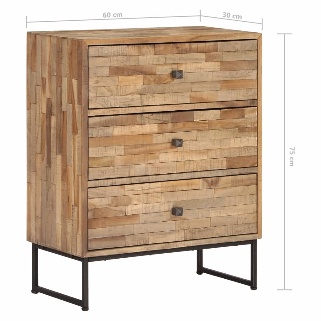 Senkki kierrätetty tiikkipuu 60x30x75 cm - Sisustajankoti.fi