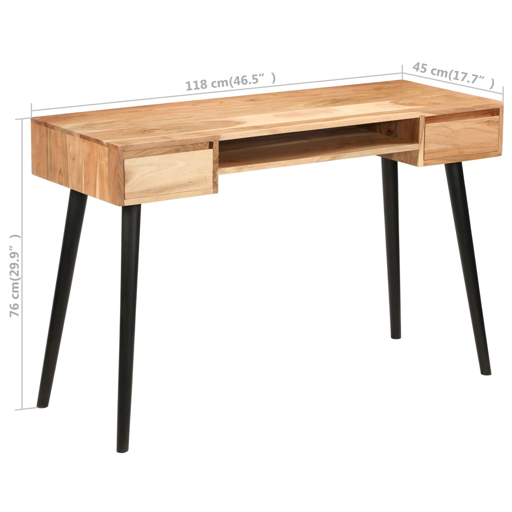 Kirjoituspöytä kiinteä akaasiapuu 118x45x76 cm - Sisustajankoti.fi