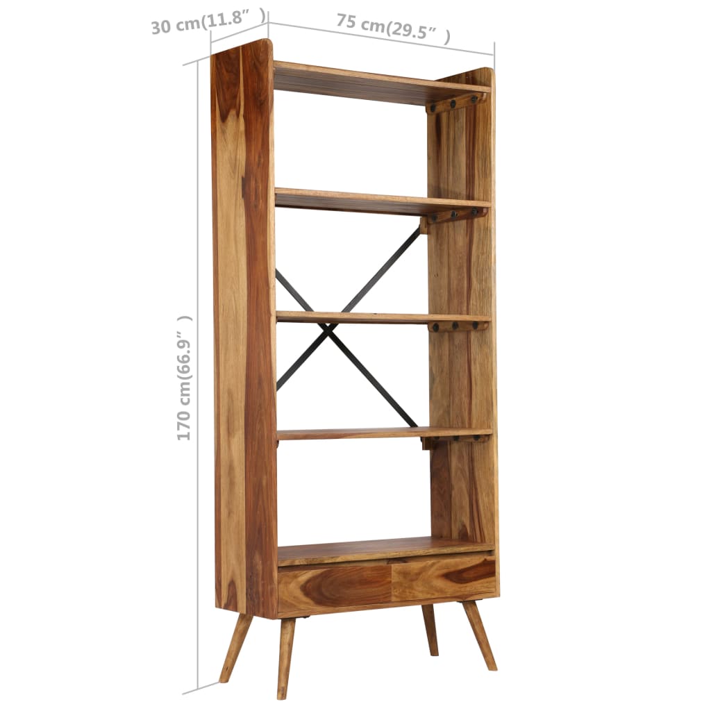 Kirjahylly kiinteä seesampuu 75x30x170 cm - Sisustajankoti.fi