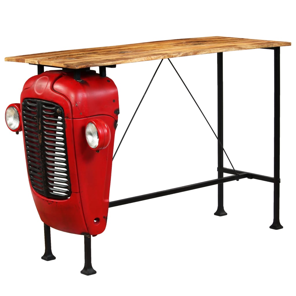 Korkea traktoripöytä mangopuu 60x150x107 cm punainen - Sisustajankoti.fi