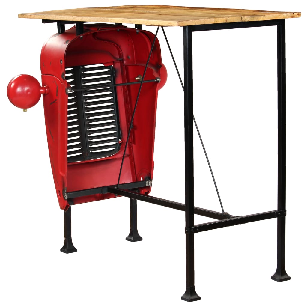 Korkea traktoripöytä mangopuu 60x150x107 cm punainen - Sisustajankoti.fi