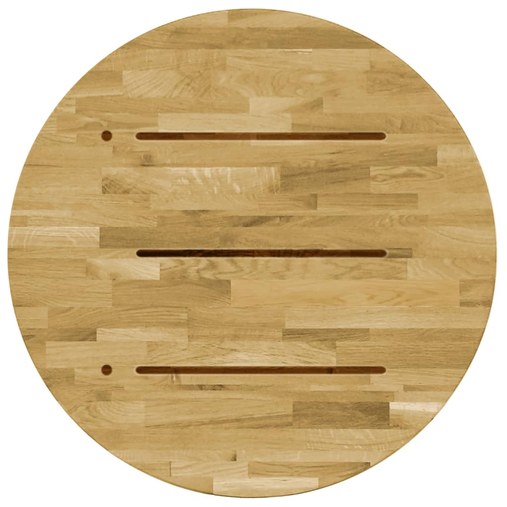 Pöytälevy kiinteä tammipuu pyöreä 23 mm 500 mm - Sisustajankoti.fi