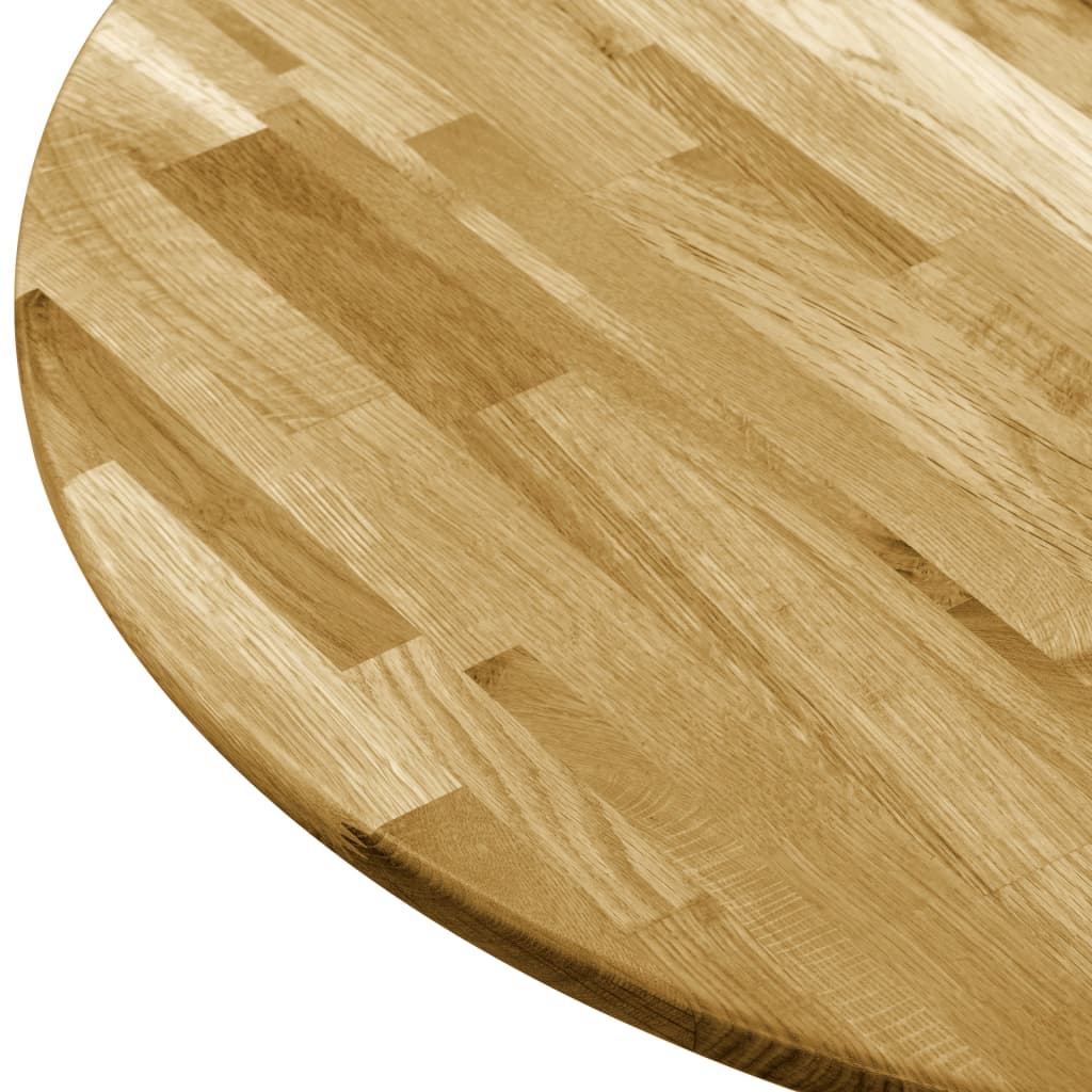 Pöytälevy kiinteä tammipuu pyöreä 23 mm 500 mm - Sisustajankoti.fi