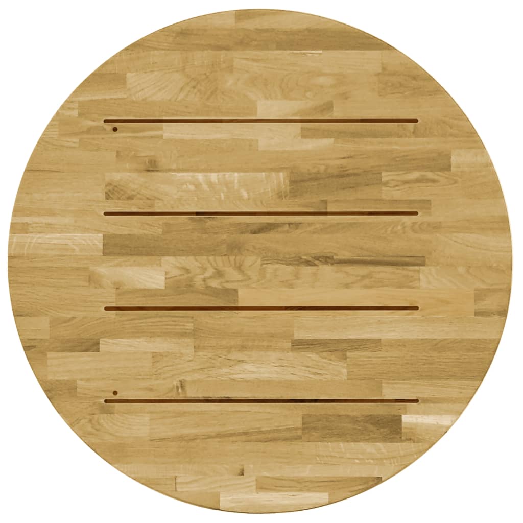 Pöytälevy kiinteä tammipuu pyöreä 23 mm 800 mm - Sisustajankoti.fi