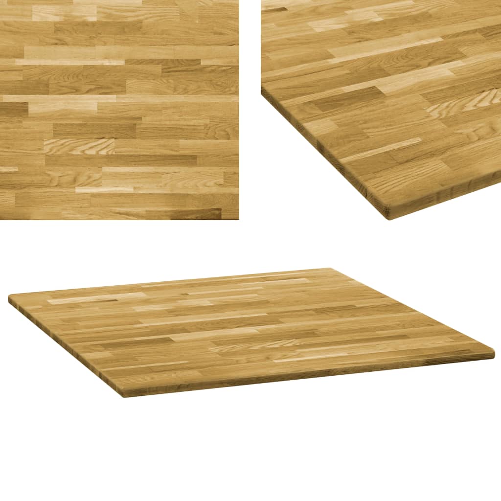 Pöytälevy kiinteä tammipuu neliö 23 mm 80x80 cm - Sisustajankoti.fi