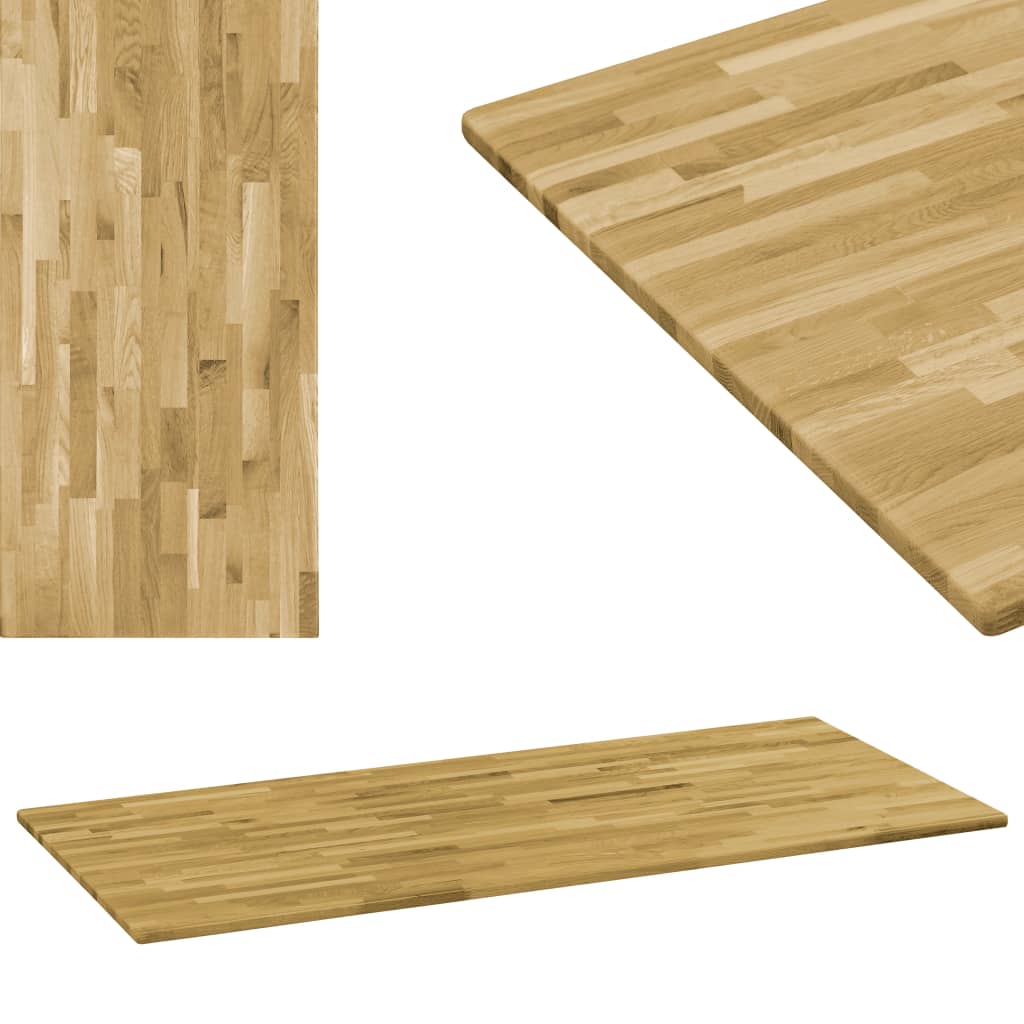 Pöytälevy kiinteä tammipuu suorakaide 23 mm 140x60 cm - Sisustajankoti.fi