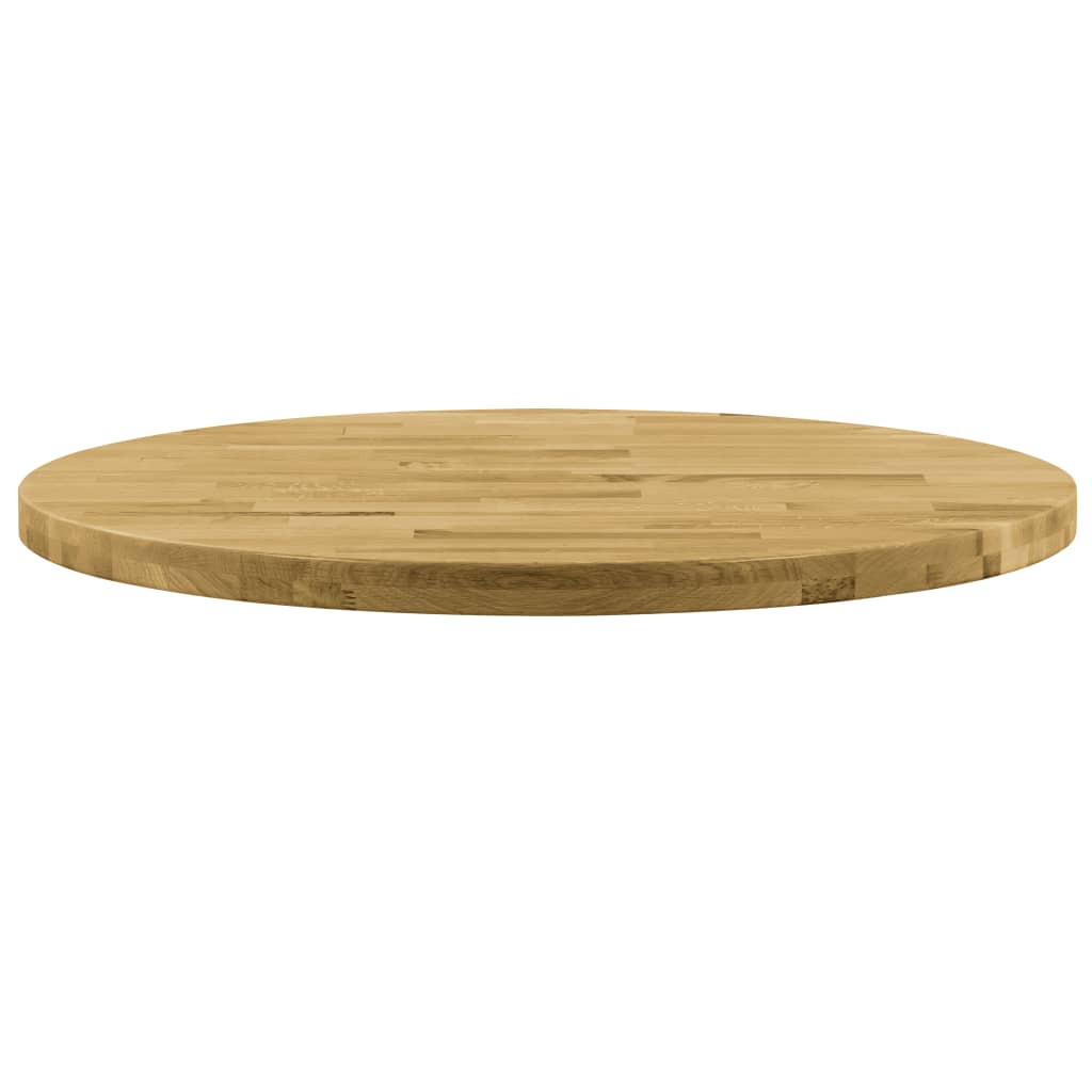 Pöytälevy kiinteä tammipuu pyöreä 44 mm 500 mm - Sisustajankoti.fi