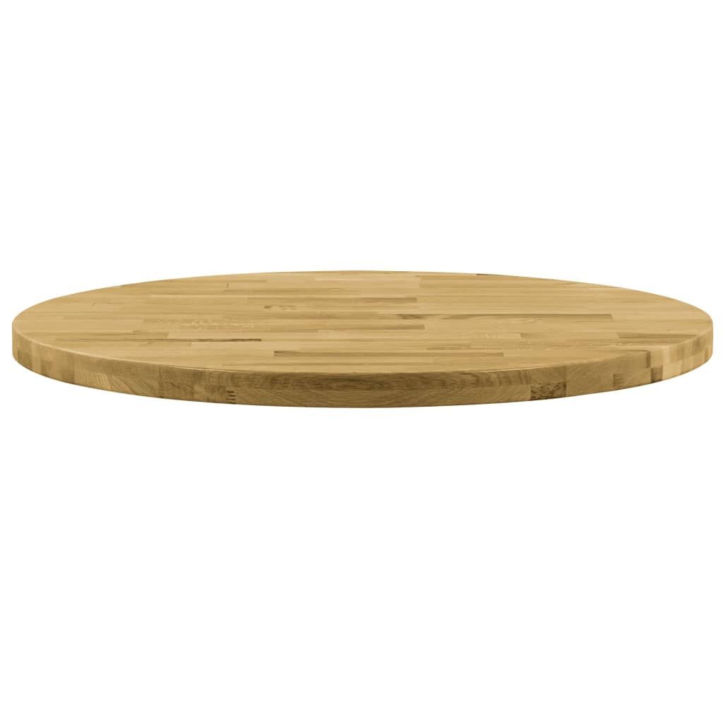 Pöytälevy kiinteä tammipuu pyöreä 44 mm 700 mm - Sisustajankoti.fi