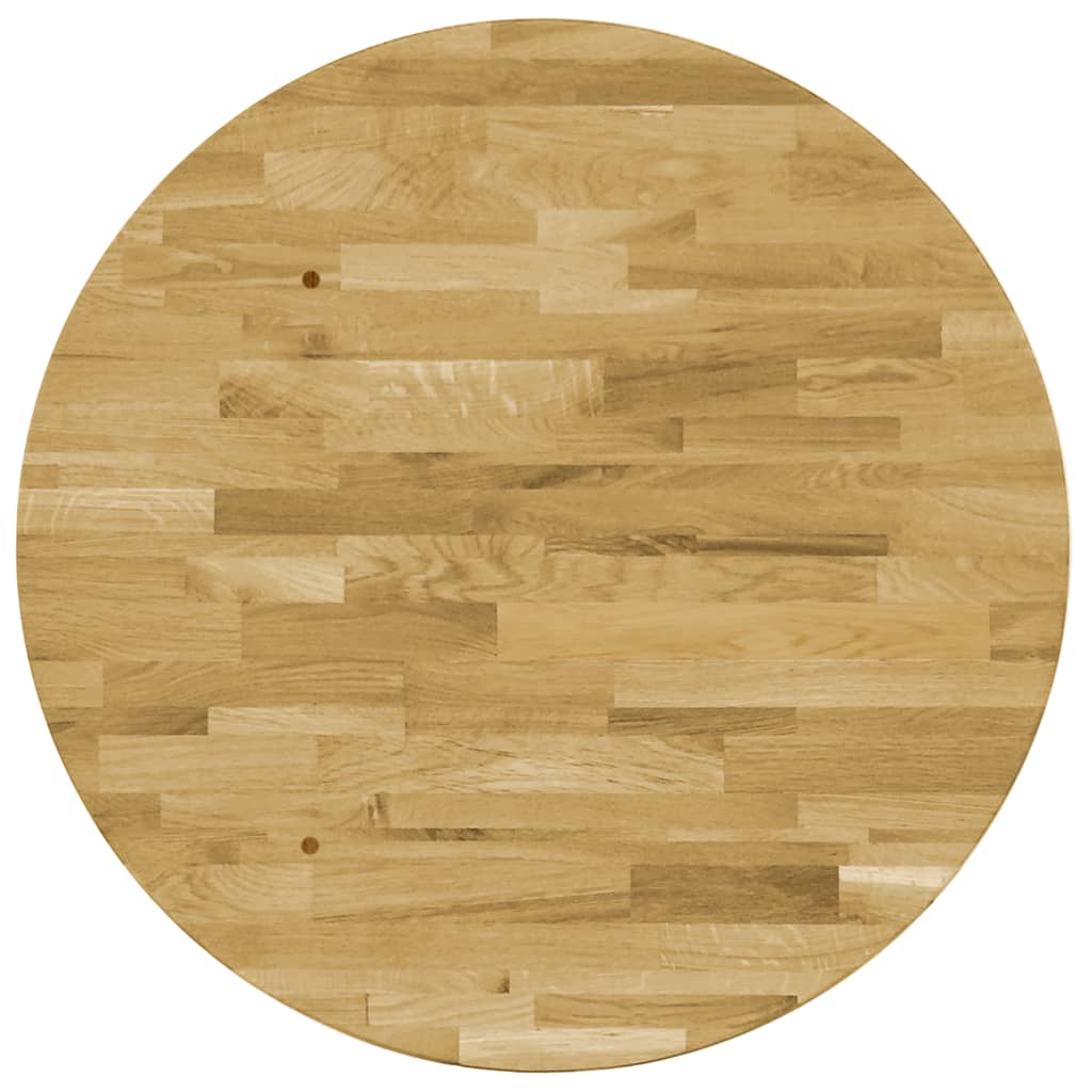 Pöytälevy kiinteä tammipuu pyöreä 44 mm 700 mm - Sisustajankoti.fi
