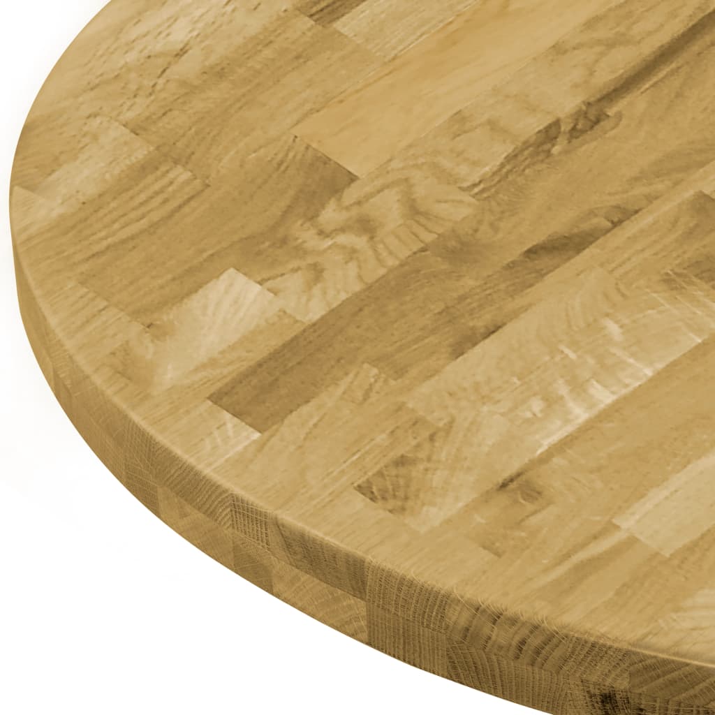 Pöytälevy kiinteä tammipuu pyöreä 44 mm 700 mm - Sisustajankoti.fi