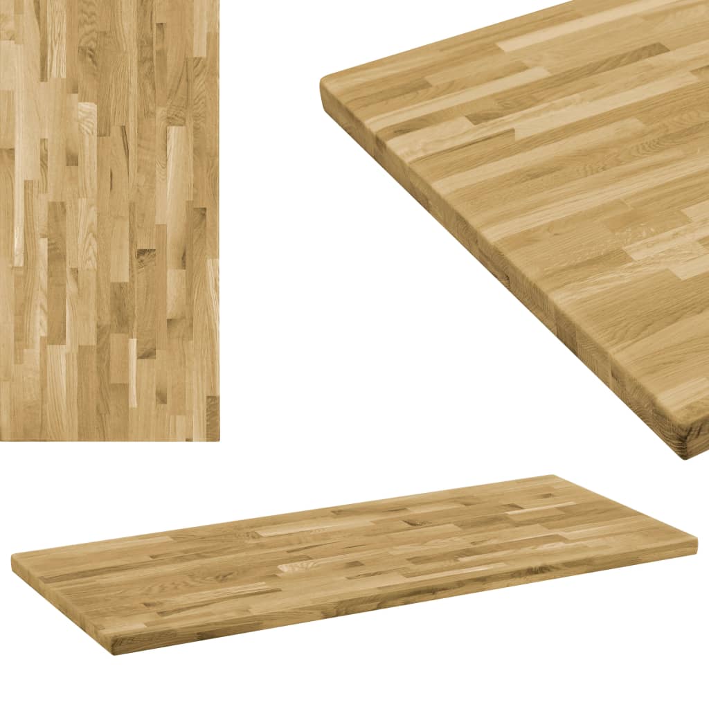 Pöytälevy kiinteä tammipuu suorakaide 44 mm 120x60 cm - Sisustajankoti.fi