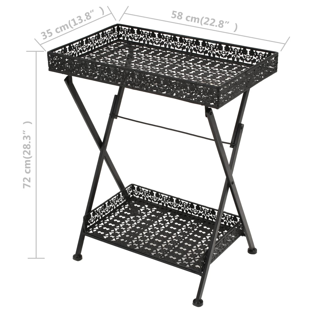 Taittuva sivupöytä vintagetyyli metalli 58x35x72 cm musta - Sisustajankoti.fi