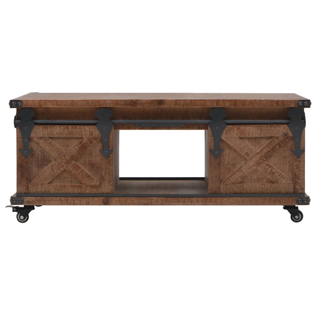 Kahvipöytä kiinteä kuusipuu 91x51x38 cm ruskea - Sisustajankoti.fi