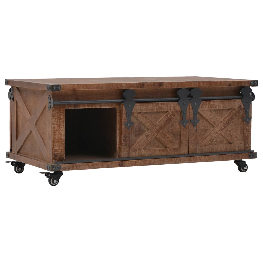 Kahvipöytä kiinteä kuusipuu 91x51x38 cm ruskea - Sisustajankoti.fi