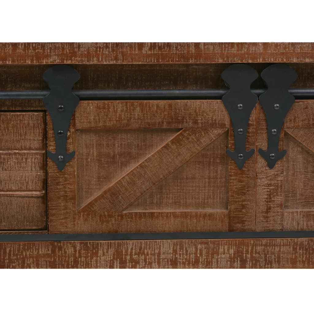 Konsolipöytä kiinteä kuusipuu 131x35,5x75 cm ruskea - Sisustajankoti.fi