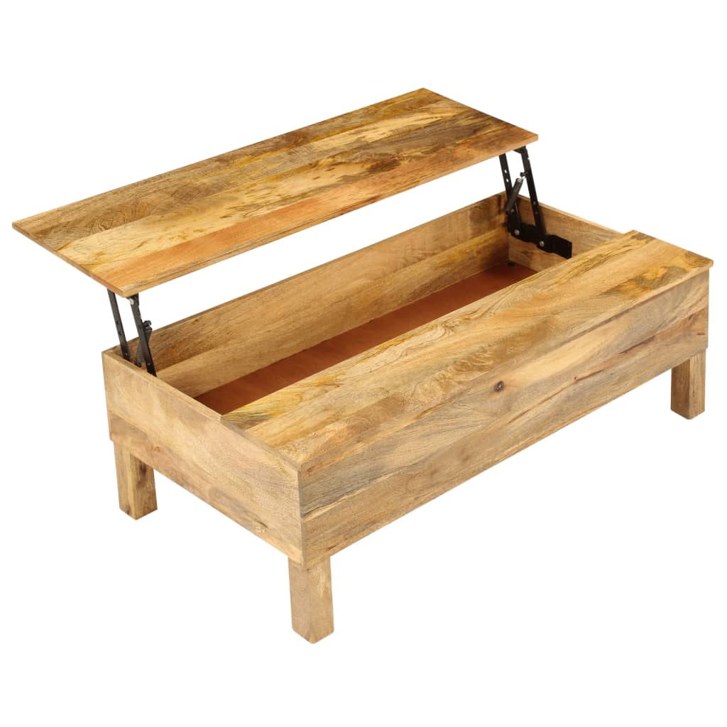 Sohvapöytä kiinteä mangopuu 110x55x35 cm - Sisustajankoti.fi