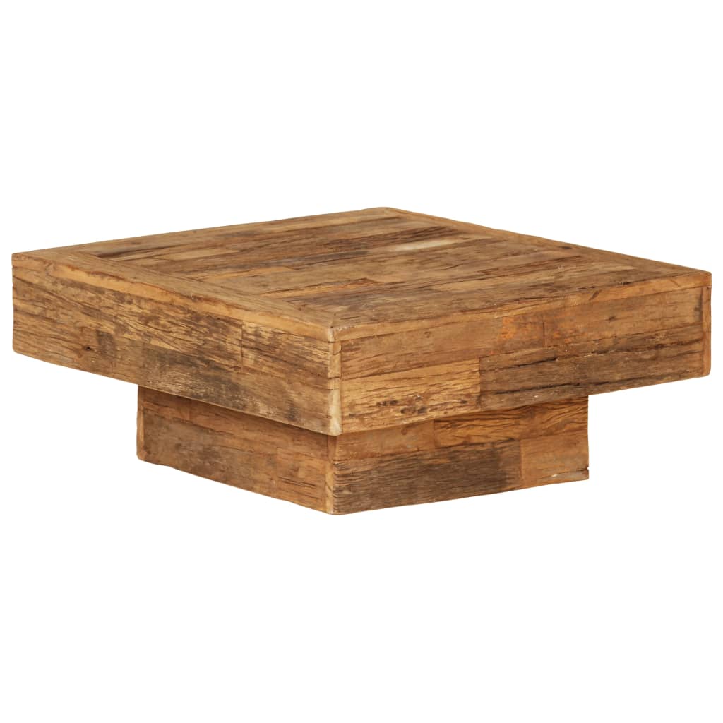 Sohvapöytä täysi kierrätetty puu 70x70x30 cm - Sisustajankoti.fi