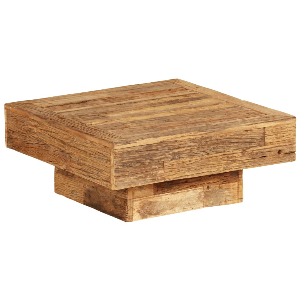 Sohvapöytä täysi kierrätetty puu 70x70x30 cm - Sisustajankoti.fi