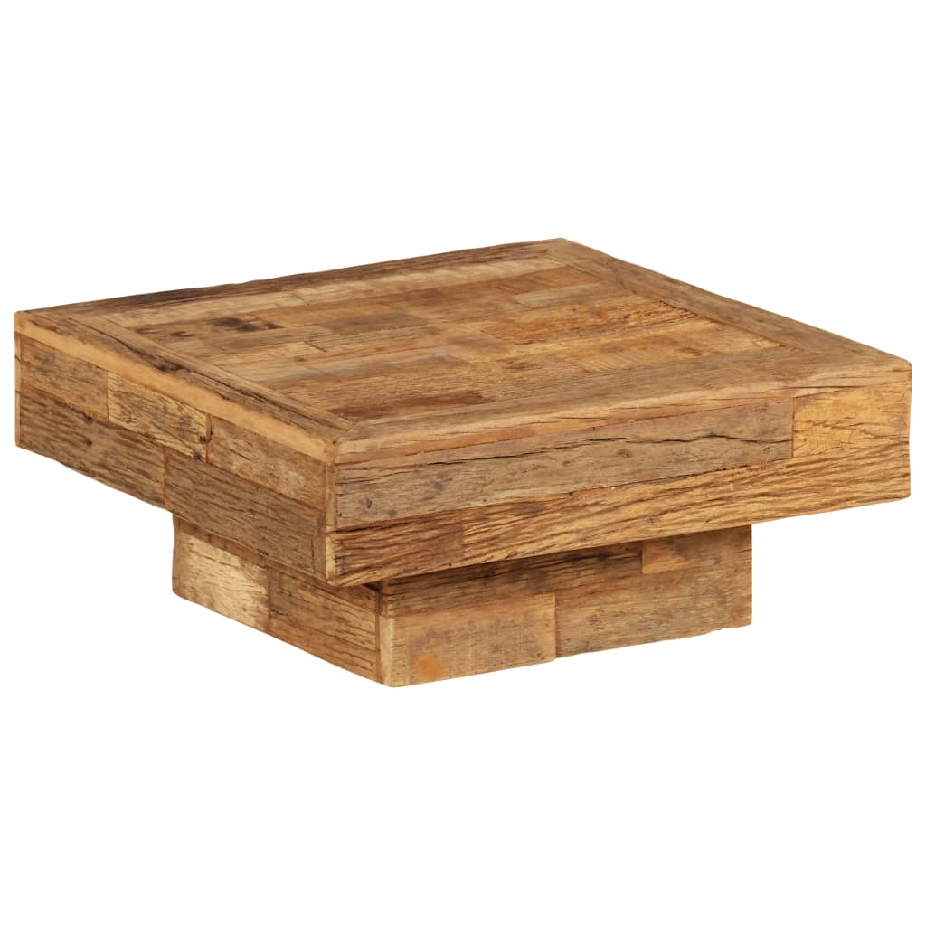 Sohvapöytä täysi kierrätetty puu 70x70x30 cm - Sisustajankoti.fi