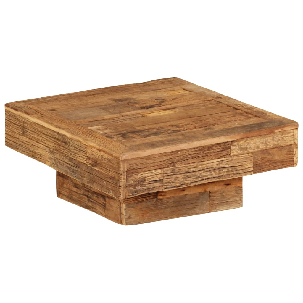 Sohvapöytä täysi kierrätetty puu 70x70x30 cm - Sisustajankoti.fi