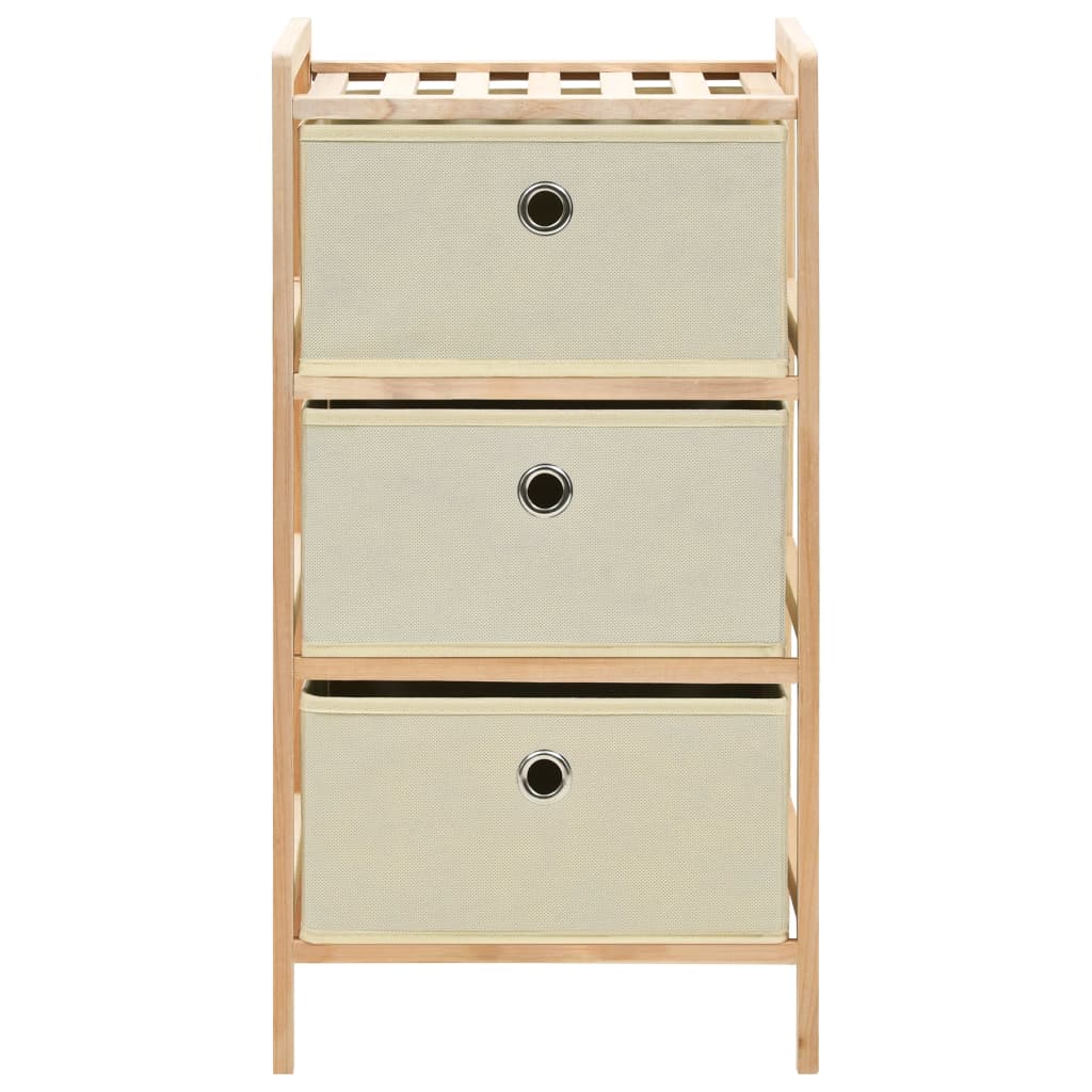 Säilytysteline 3 kuitukankaisella korilla setripuu beige - Sisustajankoti.fi