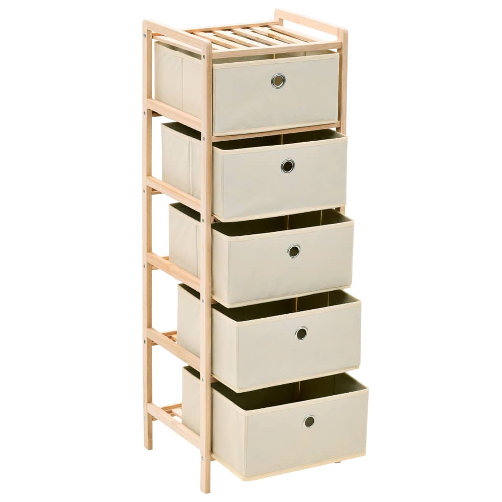 Säilytysteline 5 kangaskorilla setripuu beige - Sisustajankoti.fi