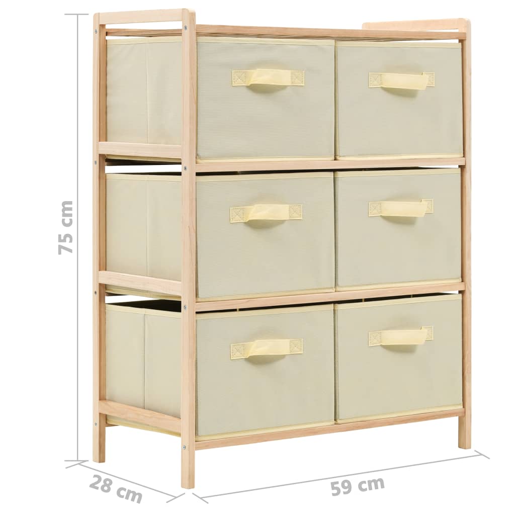 Säilytysteline 6 kangaskorilla setripuu beige - Sisustajankoti.fi